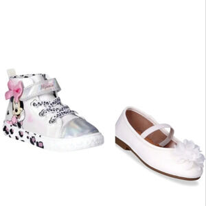 Disney Minnie Mouse White and Pink Kids Sneakers